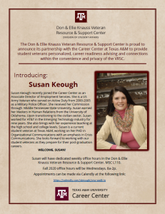 image flyer of susan Susan Keough and partnership with the career center