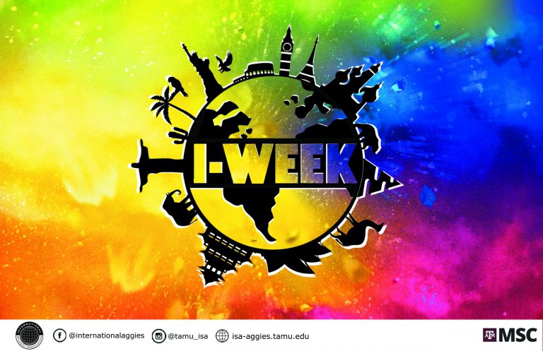 i-week logo on a rainbow background