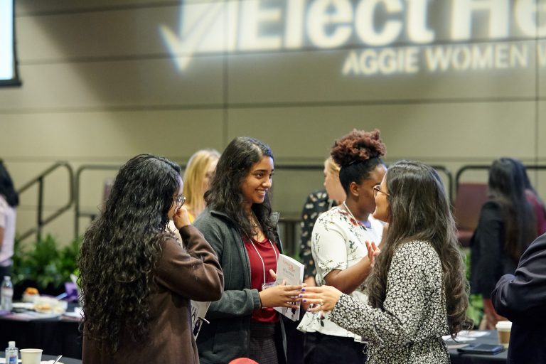 Image of students in attendance at the ElectHer Aggie Women Win Conference