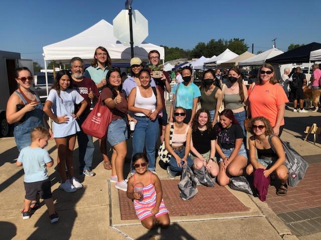 Resident members of the Sustainable Aggies Living Learning Community visited the Downtown Bryan Farmers Market