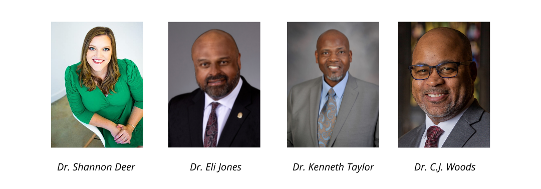 Photos of Dr. Shannon Deer, Dr. Eli Jones, Dr. Kenneth Taylor, and Dr. C.J. Woods