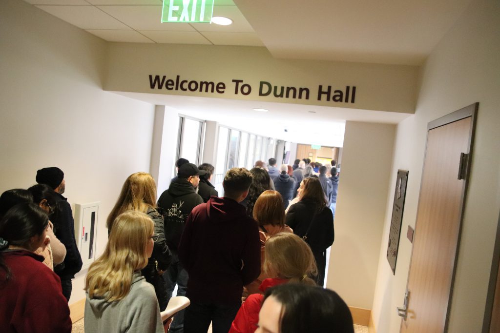 Photo of a residence hall tours during spring break.