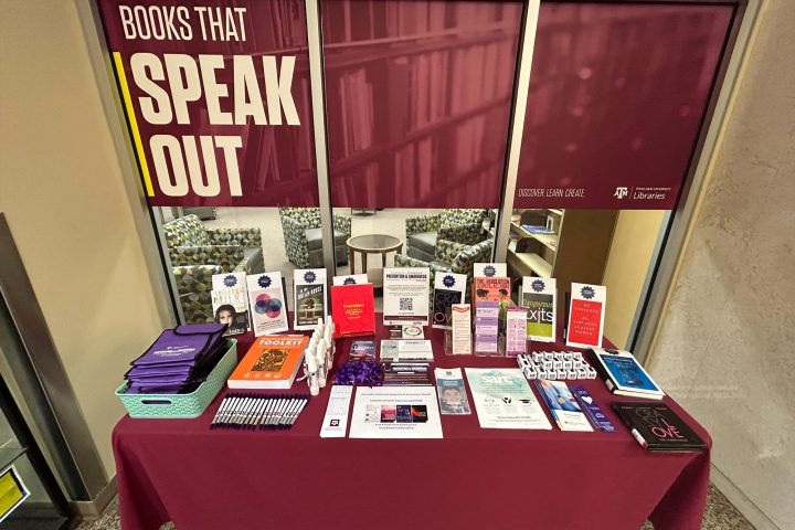 Books that Speak Out Resource Display in Evans Library