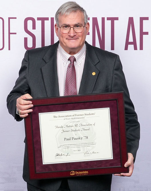 Paul Pausky with his award