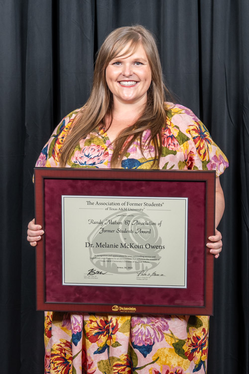 Melanie McKoin Owens and award