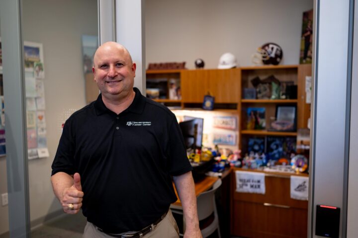 Roland Block outside of his office