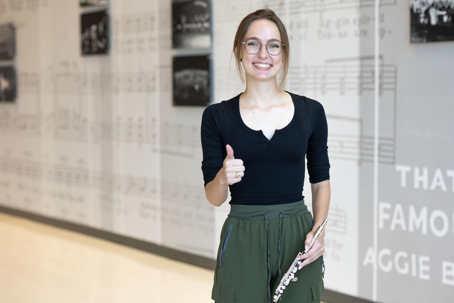 Kaitlyn Hawkins standing in the Music Activities Center