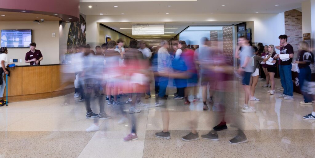 Timelapse of the MSC during peak student times.