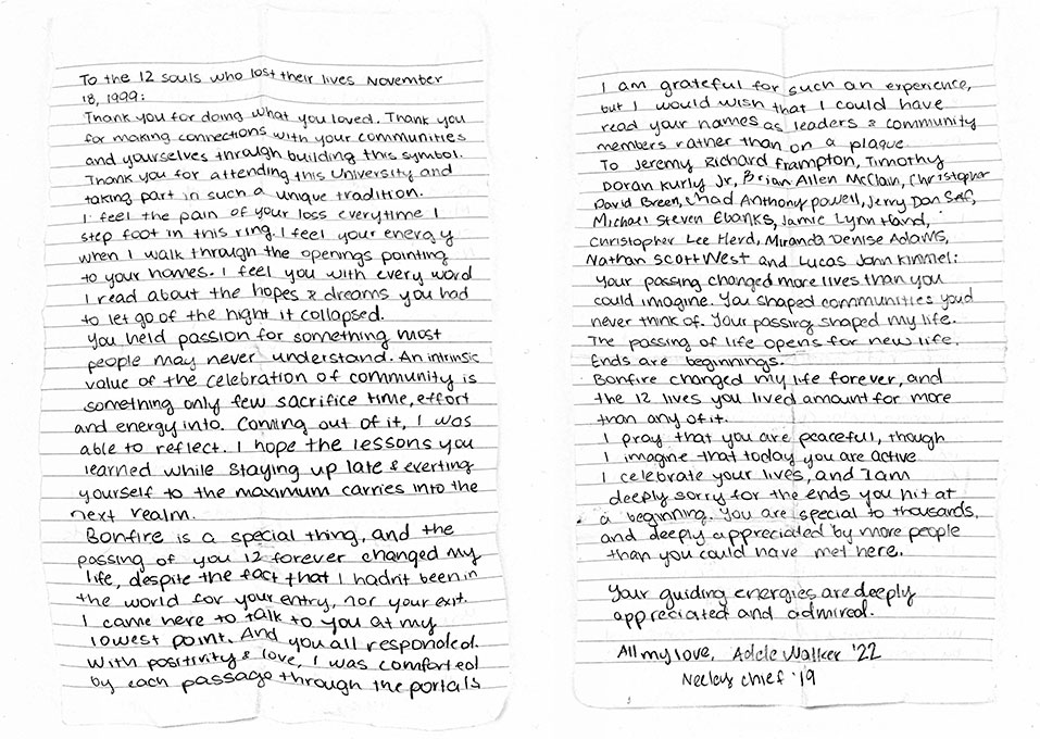 A photocopy of Adele's letter